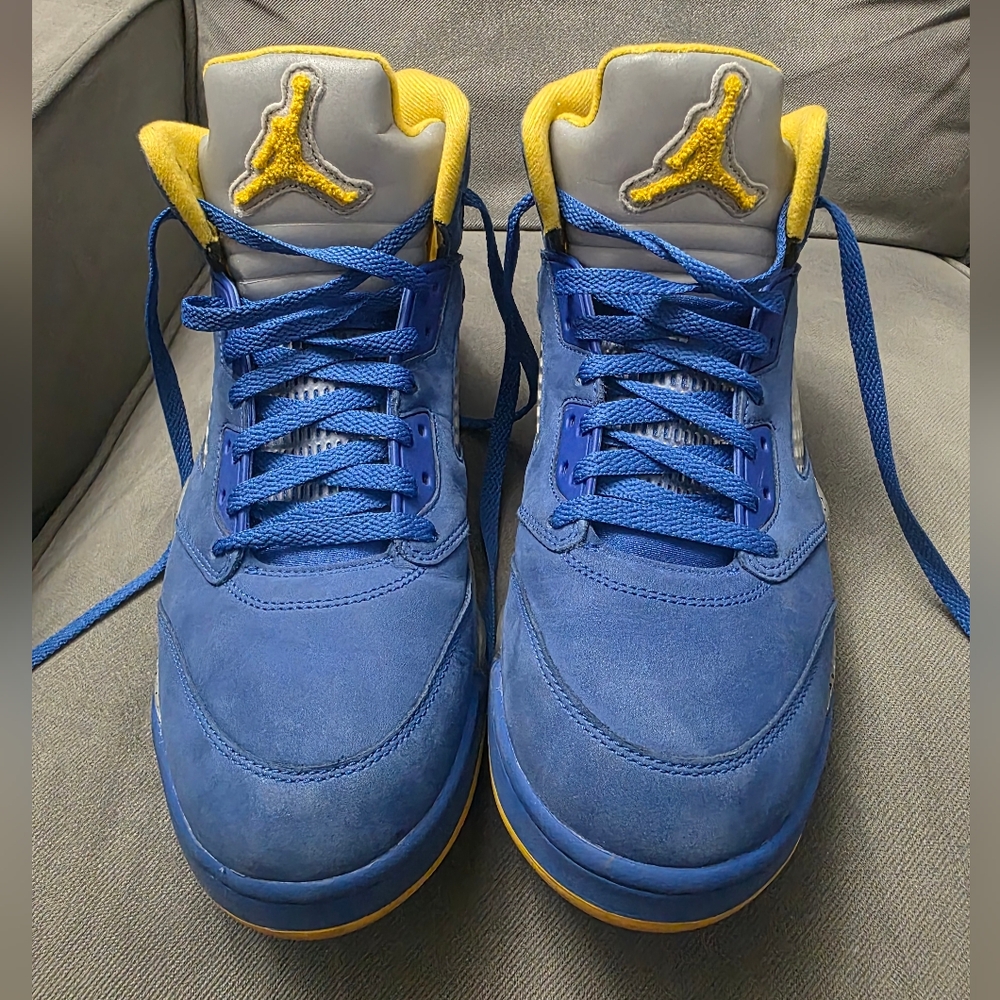 Air Jordan 5 Retro Jsp Laney Varsity Royal Shoes - Picture 2 of 5